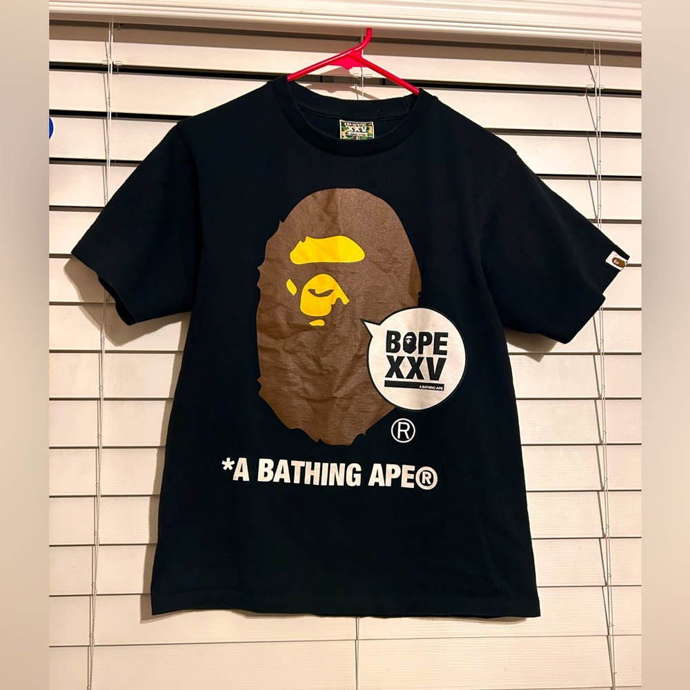 BAPE XXV mr bathing ape ape head t-shirt black size small men’s